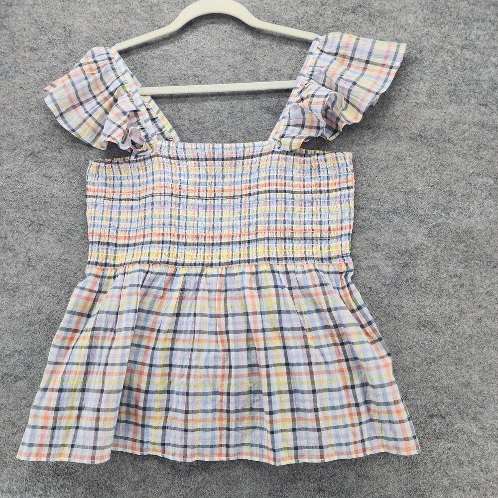 LOFT Ann Taylor Shirt Womens Small Short Sleeve Plaid